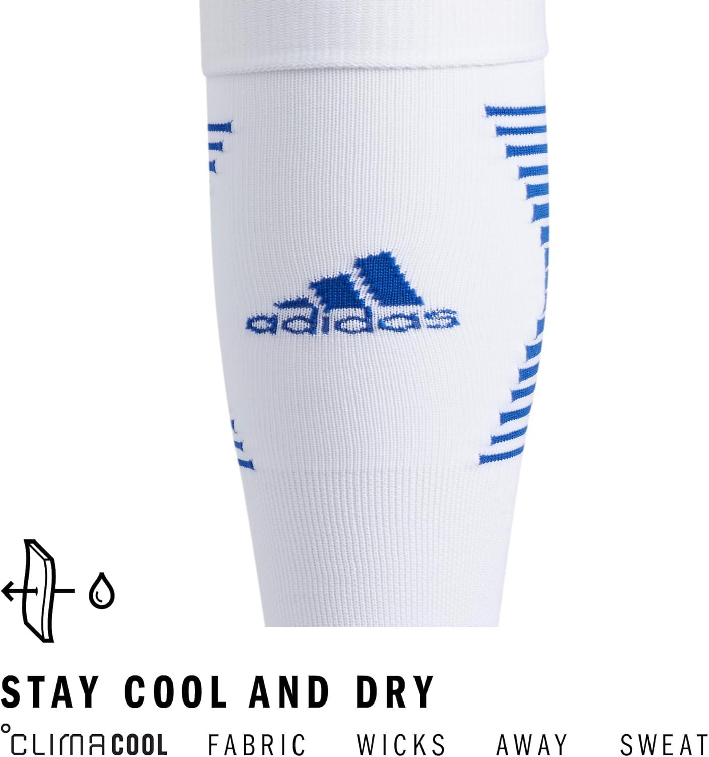 image:imageadidas Unisex Team Speed Soccer Socks Or Calf Sleeves 1 Pair OverthecalfWhiteTeam Royal Blue