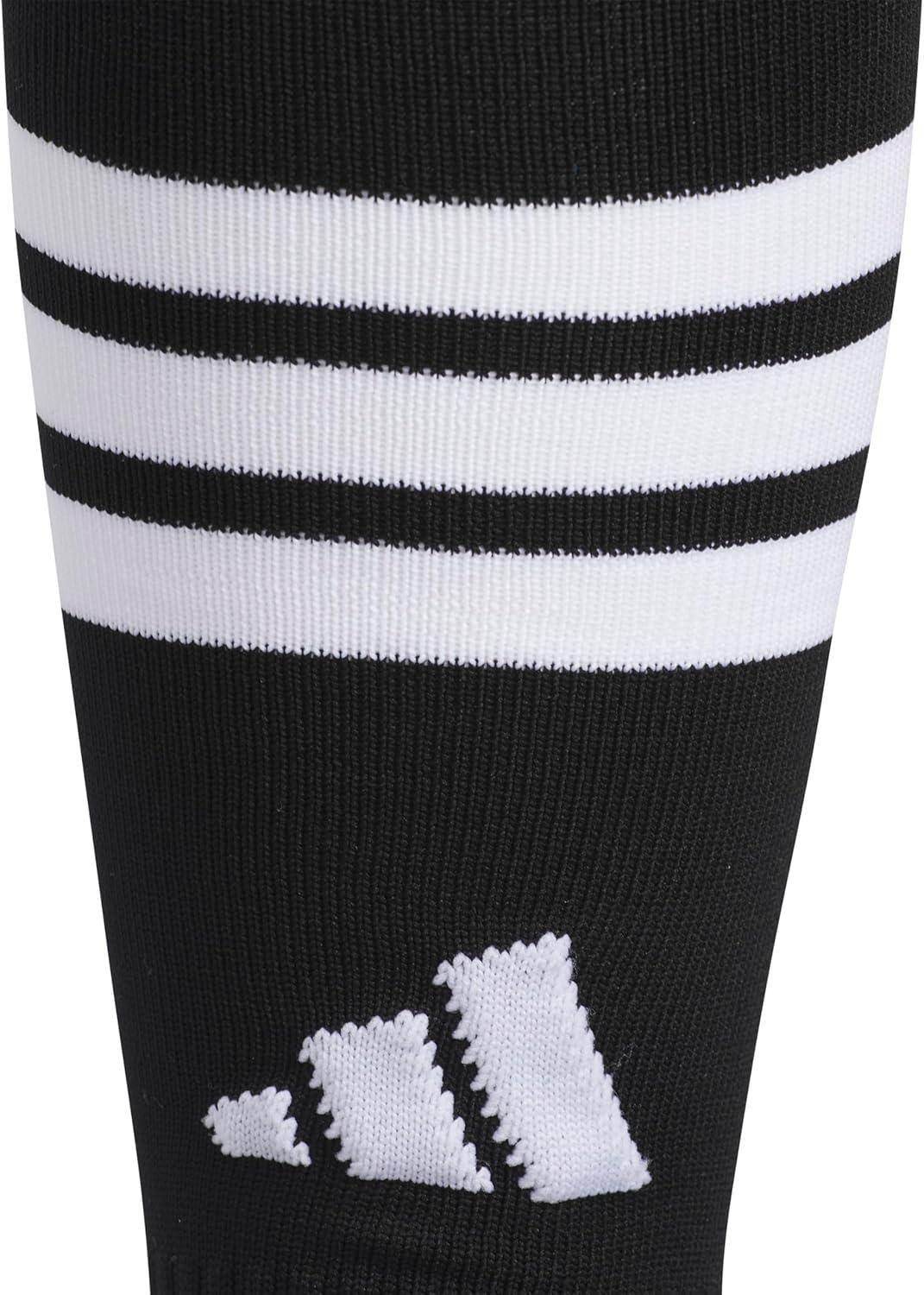 image:imageadidas unisex 3stripe Hoop Soccer Socks 1pair With Arch Compression for a Secure FitBlack 2White