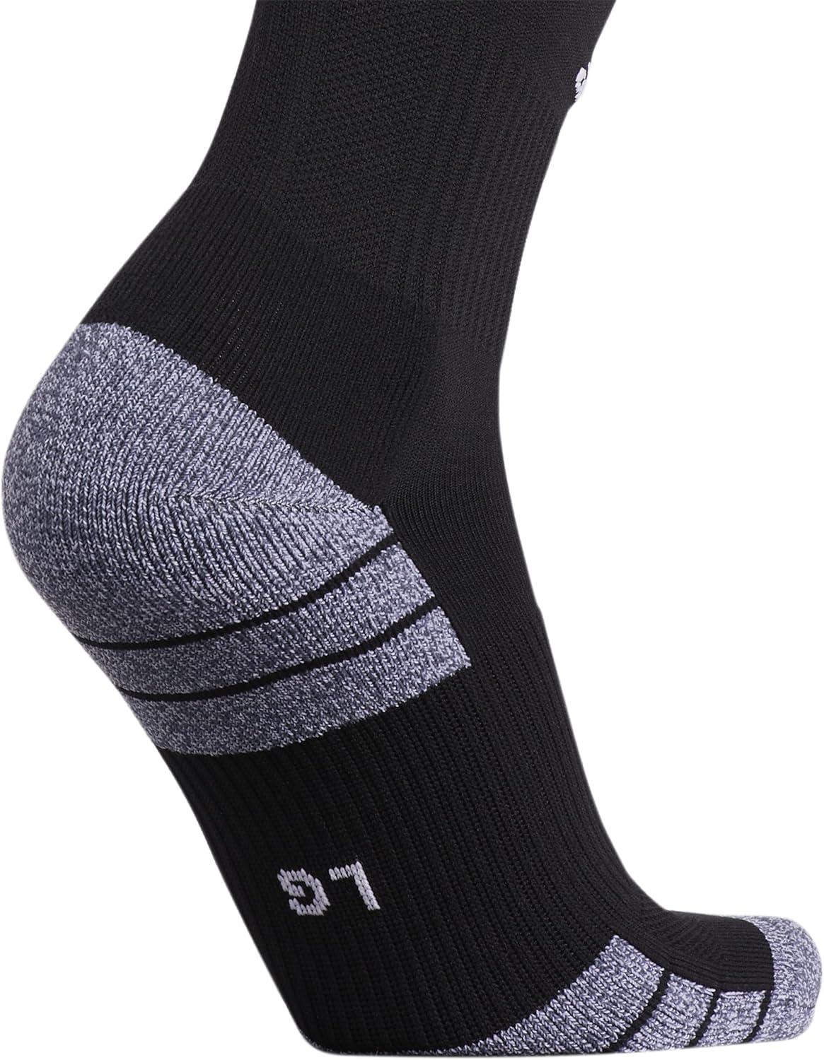 image:imageadidas unisex 3stripe Hoop Soccer Socks 1pair With Arch Compression for a Secure FitBlackWhite