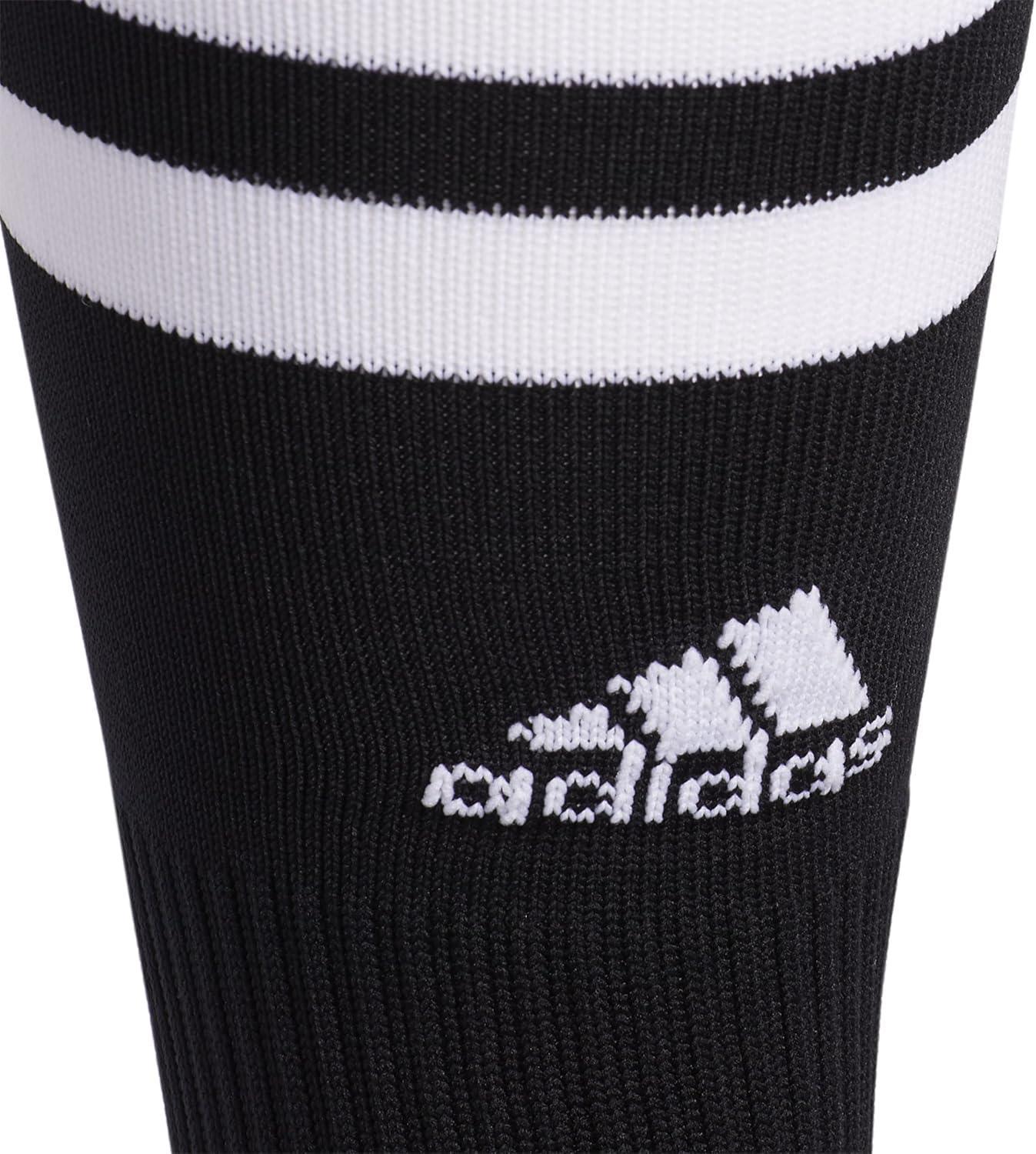 image:imageadidas unisex 3stripe Hoop Soccer Socks 1pair With Arch Compression for a Secure FitBlackWhite