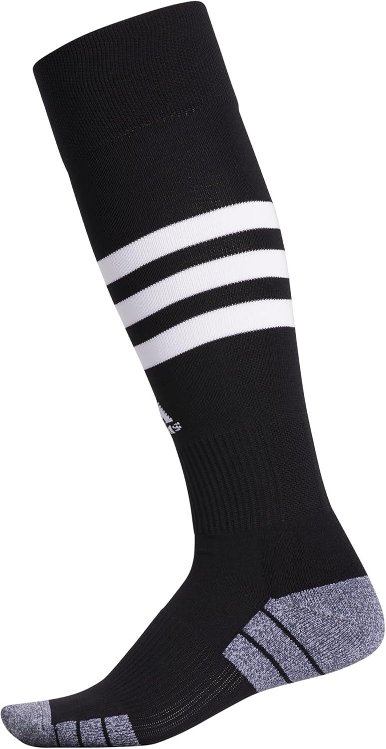 image:imageadidas unisex 3stripe Hoop Soccer Socks 1pair With Arch Compression for a Secure FitBlackWhite