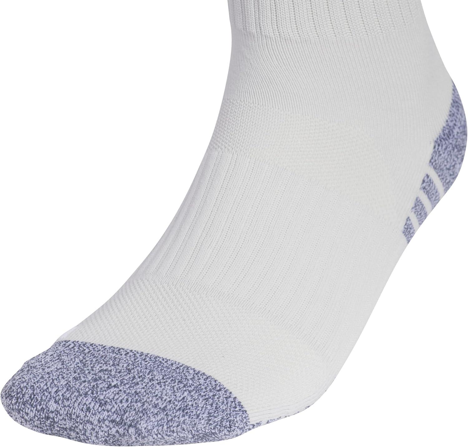 image:imageadidas unisex 3stripe Hoop Soccer Socks 1pair With Arch Compression for a Secure FitLight Grey 2White