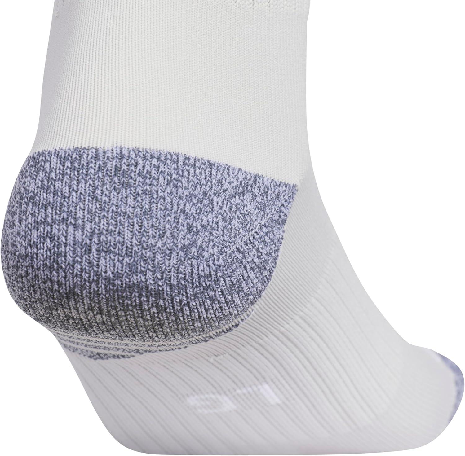 image:imageadidas unisex 3stripe Hoop Soccer Socks 1pair With Arch Compression for a Secure FitLight Grey 2White