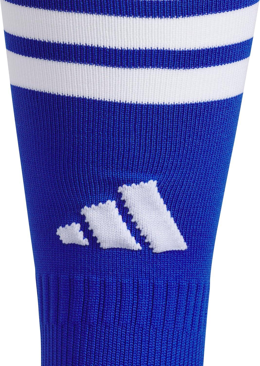 image:imageadidas unisex 3stripe Hoop Soccer Socks 1pair With Arch Compression for a Secure FitRoyal Blue 2White