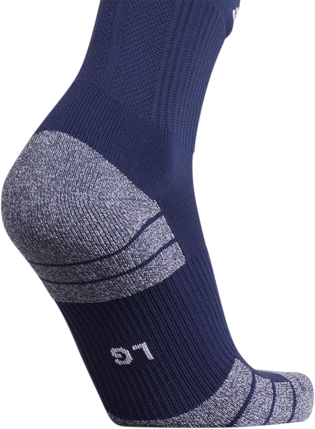 image:imageadidas unisex 3stripe Hoop Soccer Socks 1pair With Arch Compression for a Secure FitTeam Navy BlueWhite
