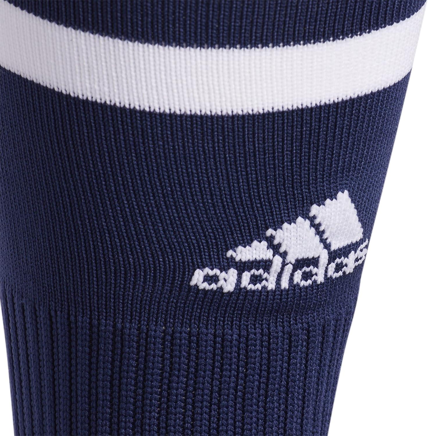 image:imageadidas unisex 3stripe Hoop Soccer Socks 1pair With Arch Compression for a Secure FitTeam Navy BlueWhite