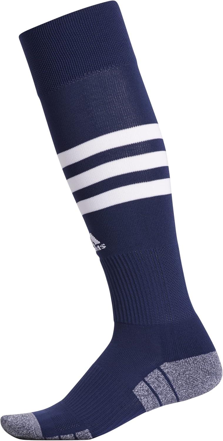 image:imageadidas unisex 3stripe Hoop Soccer Socks 1pair With Arch Compression for a Secure FitTeam Navy BlueWhite
