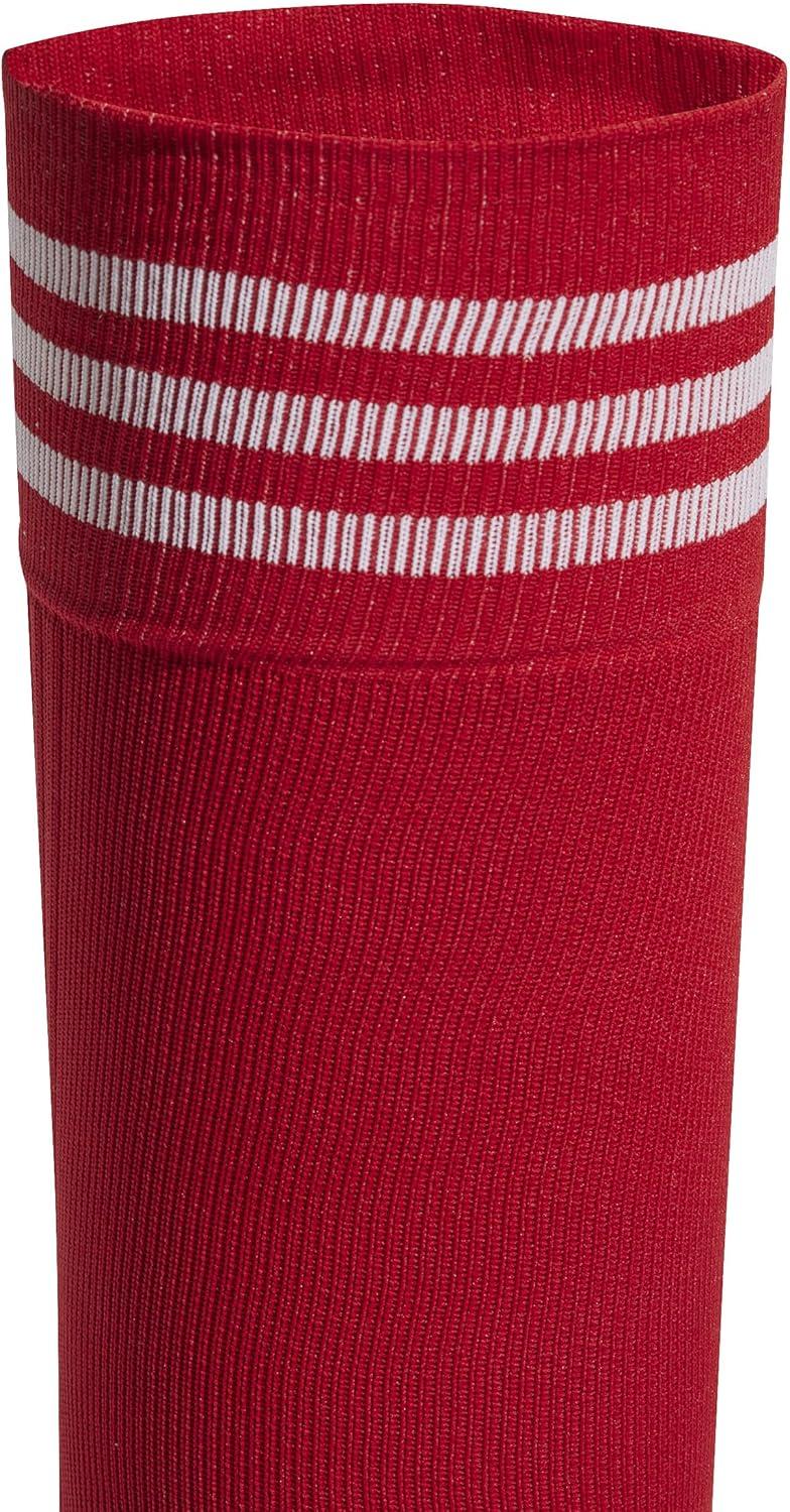 image:imageadidas unisex 3stripe Hoop Soccer Socks 1pair With Arch Compression for a Secure FitTeam Power Red 2White