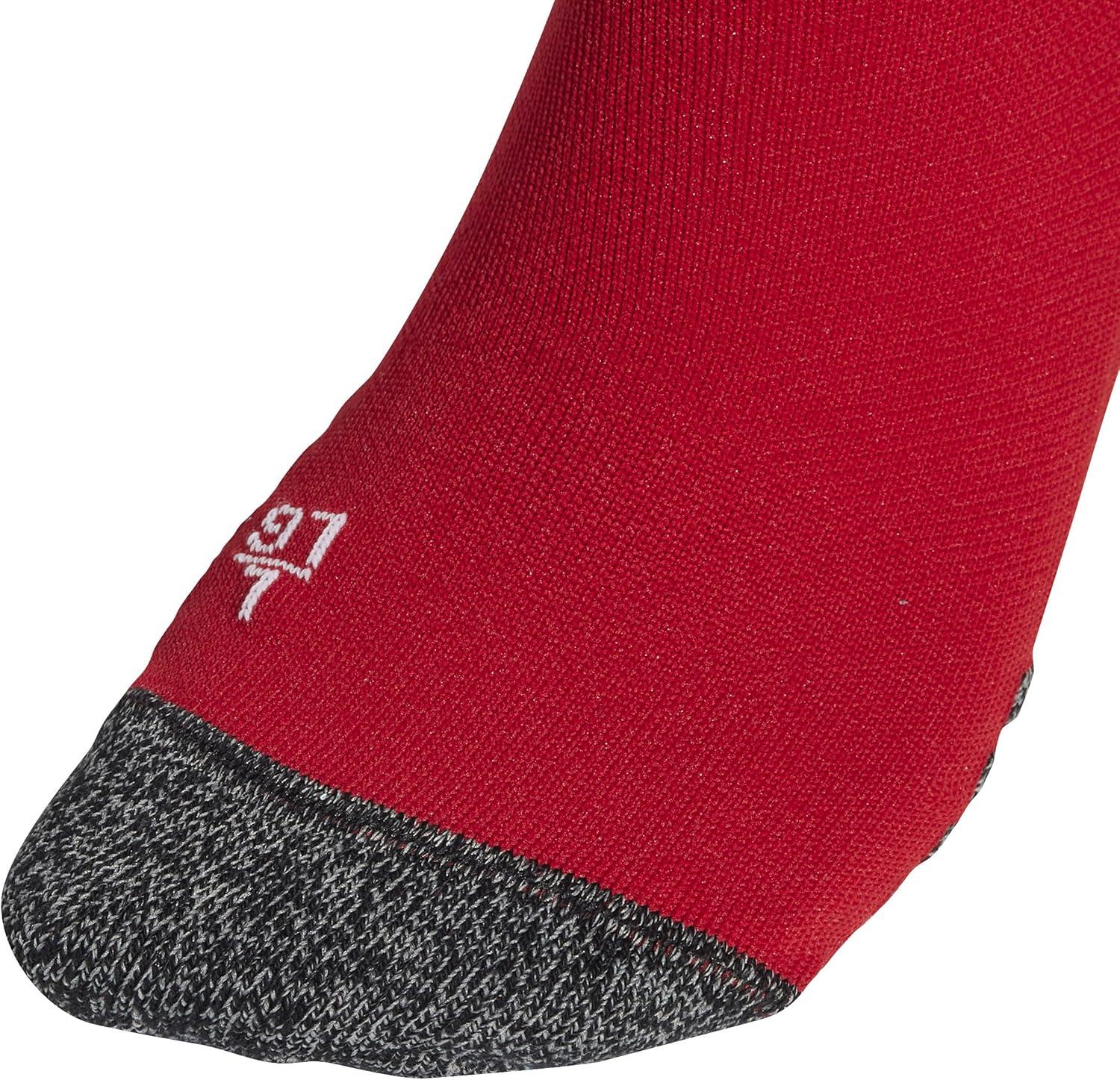 image:imageadidas unisex 3stripe Hoop Soccer Socks 1pair With Arch Compression for a Secure FitTeam Power Red 2White