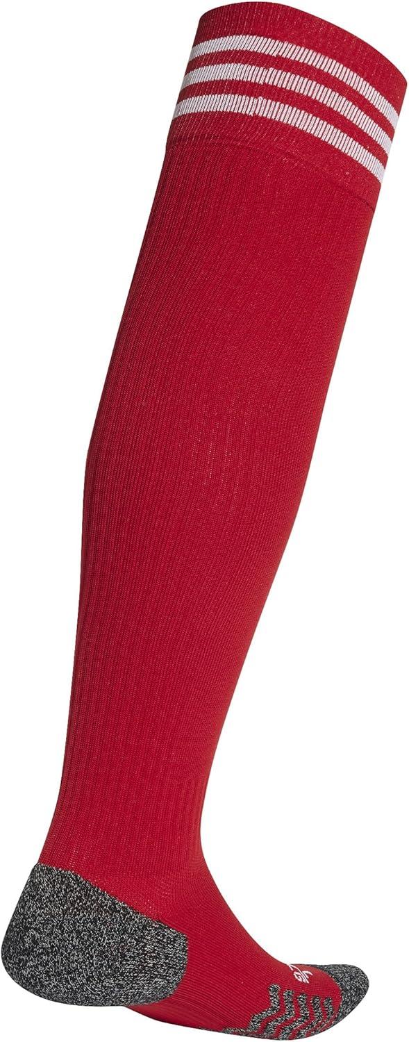 image:imageadidas unisex 3stripe Hoop Soccer Socks 1pair With Arch Compression for a Secure FitTeam Power Red 2White