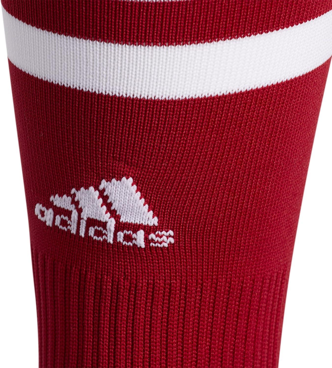 image:imageadidas unisex 3stripe Hoop Soccer Socks 1pair With Arch Compression for a Secure FitTeam Power RedWhite
