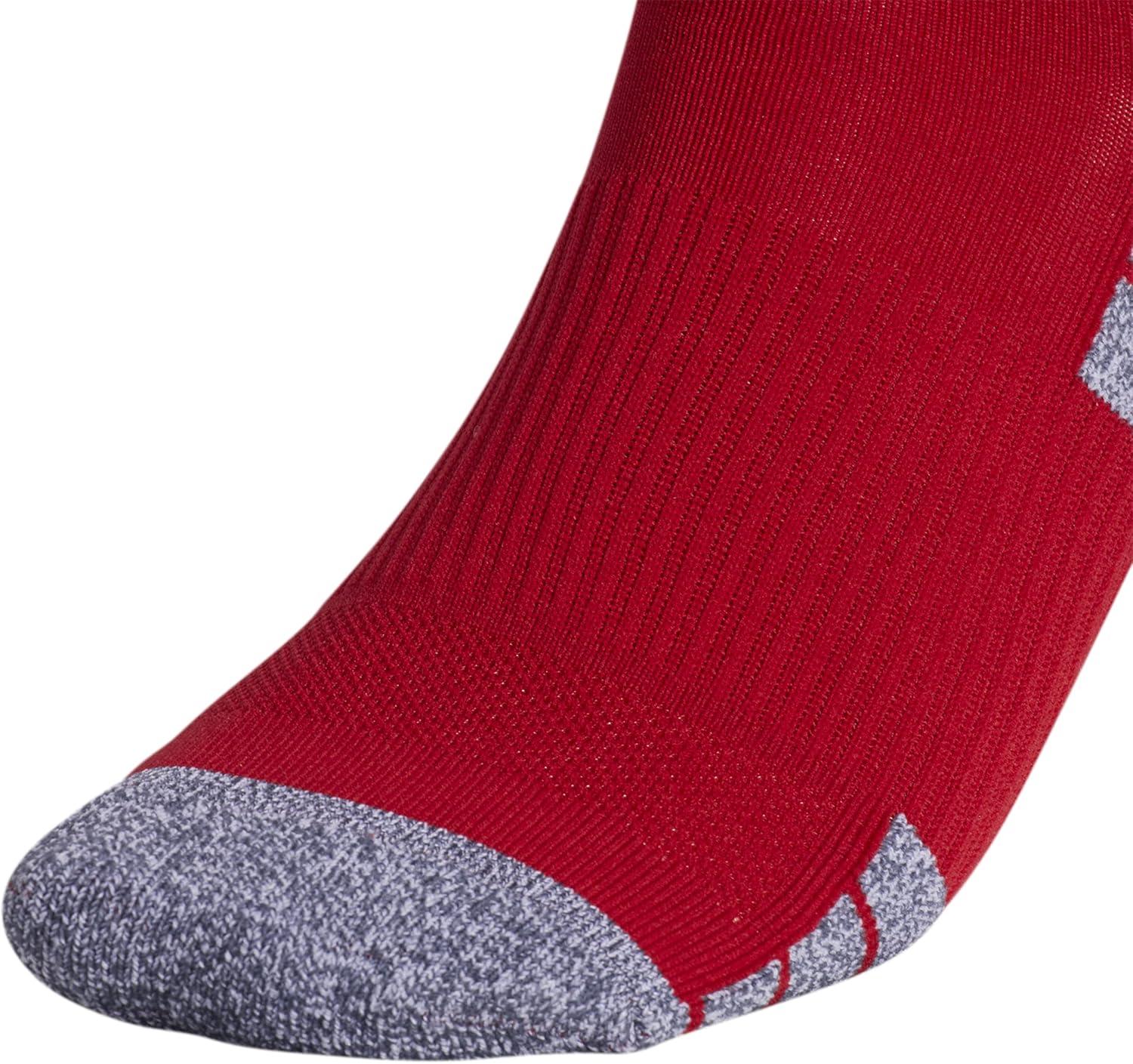 image:imageadidas unisex 3stripe Hoop Soccer Socks 1pair With Arch Compression for a Secure FitTeam Power RedWhite