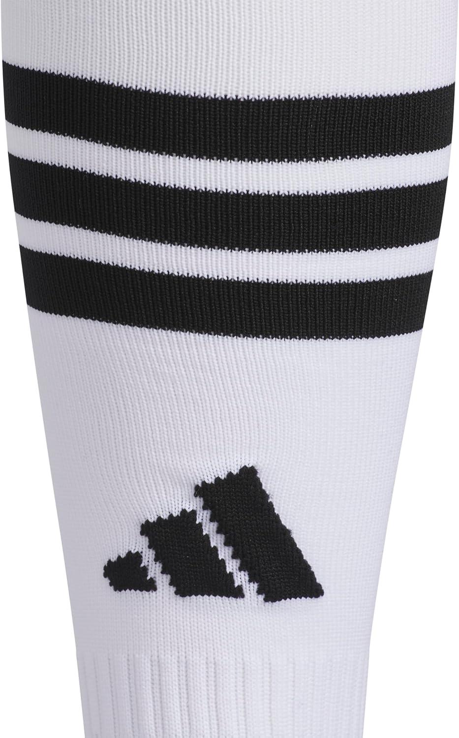 image:imageadidas unisex 3stripe Hoop Soccer Socks 1pair With Arch Compression for a Secure FitWhite 2Black