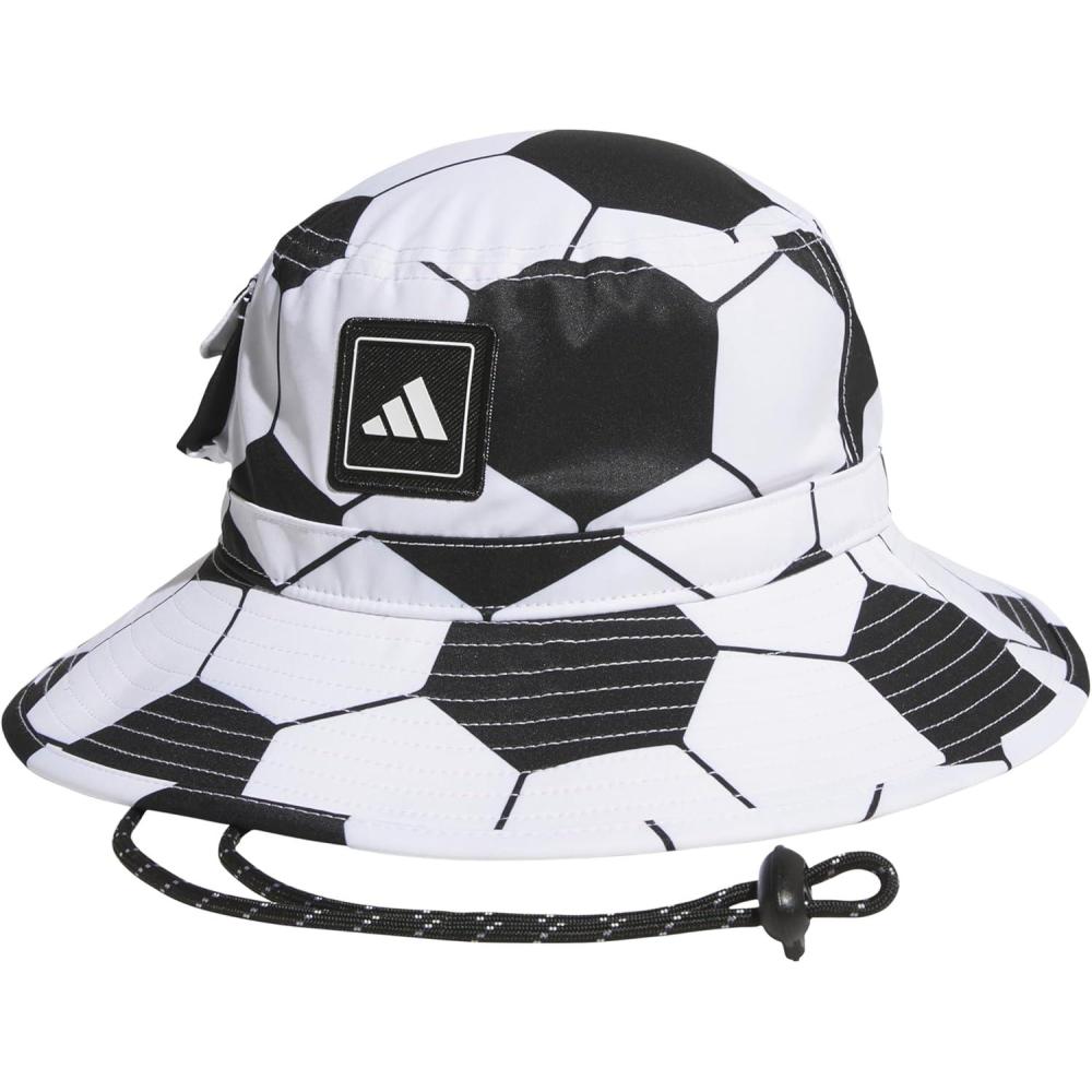 image:imageAdidas Mens Soccer Ball Hat Fan Bucket Country ColorsBlackWhite