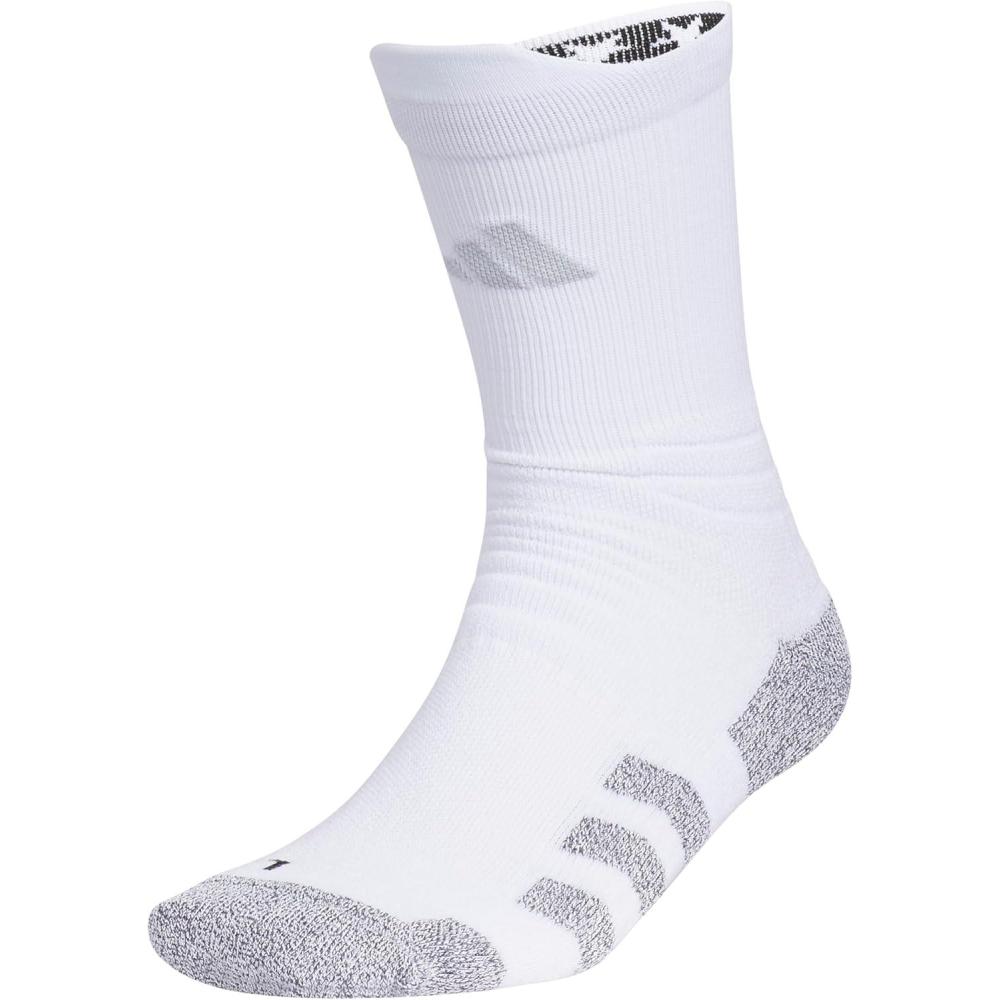 image:imageadidas Unisex 5Star Sports Crew Socks 1 Pair Multisport Grip or RegularTraxionWhiteBlackClear Grey