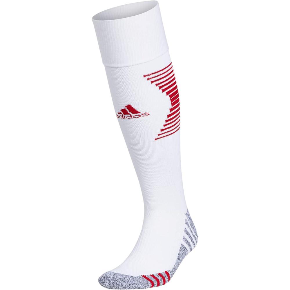 image:imageadidas Unisex Team Speed Soccer Socks Or Calf Sleeves 1 Pair OverthecalfWhiteTeam Power Red