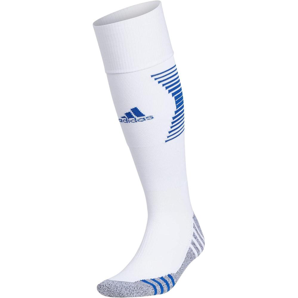 image:imageadidas Unisex Team Speed Soccer Socks Or Calf Sleeves 1 Pair OverthecalfWhiteTeam Royal Blue