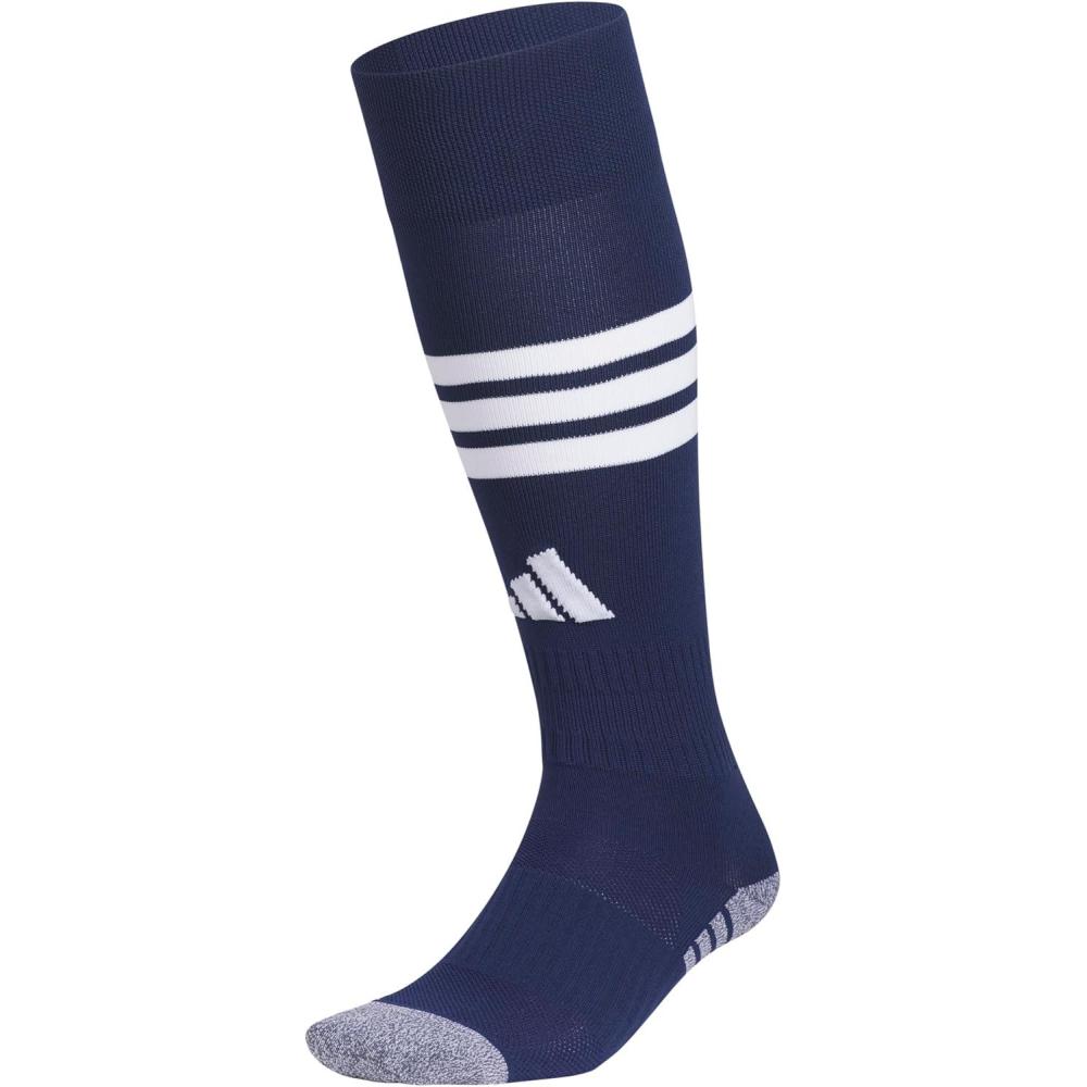 image:imageadidas unisex 3stripe Hoop Soccer Socks 1pair With Arch Compression for a Secure FitNavy Blue 2White