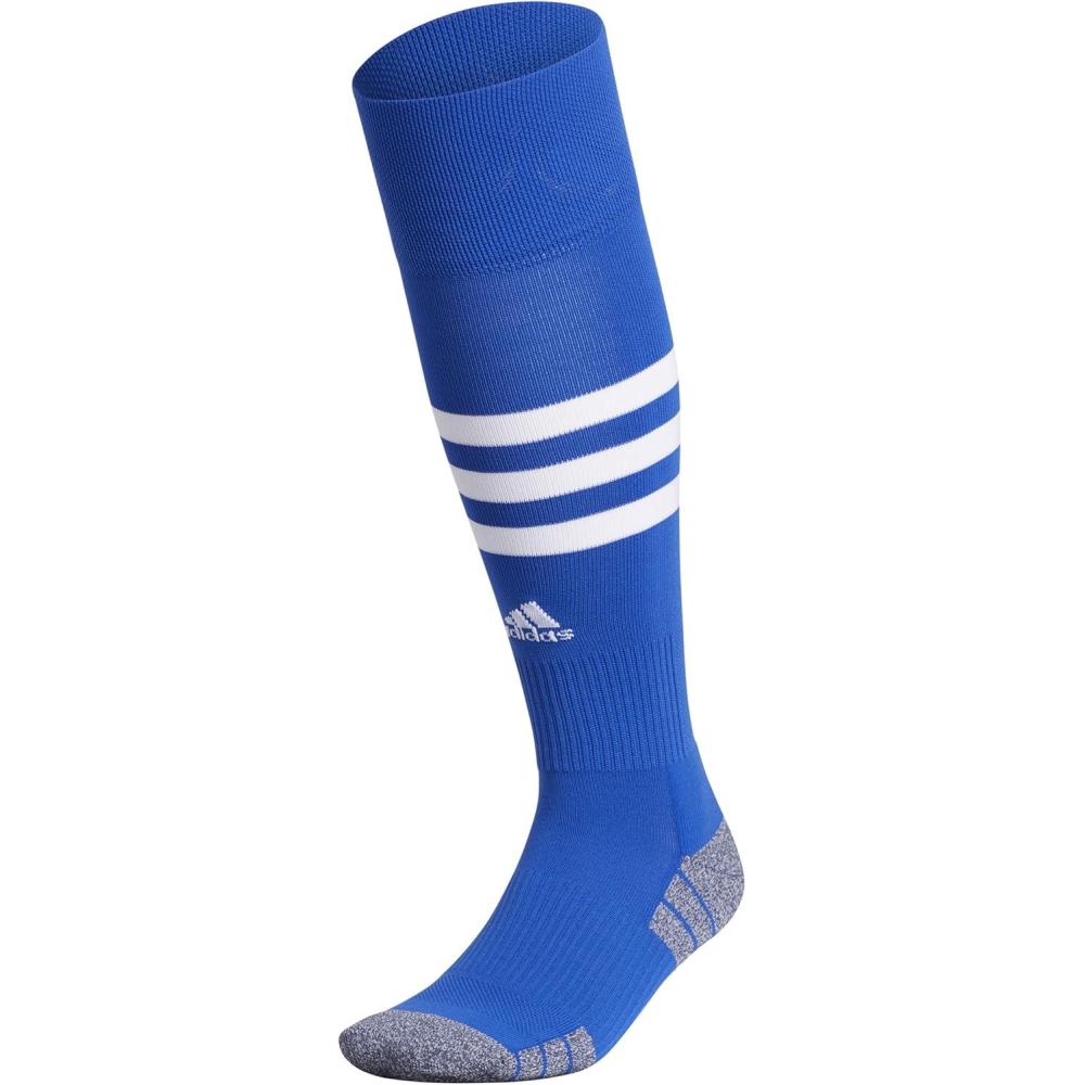 image:imageadidas unisex 3stripe Hoop Soccer Socks 1pair With Arch Compression for a Secure FitRoyal BlueWhite