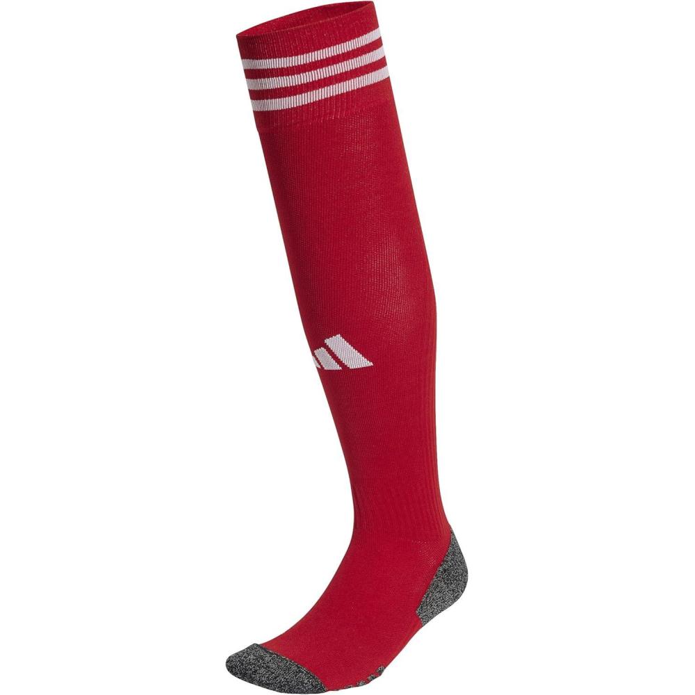 image:imageadidas unisex 3stripe Hoop Soccer Socks 1pair With Arch Compression for a Secure FitTeam Power Red 2White