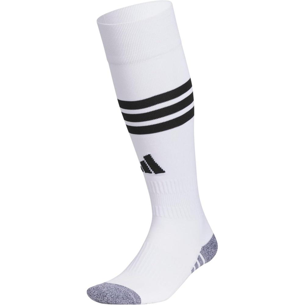 image:imageadidas unisex 3stripe Hoop Soccer Socks 1pair With Arch Compression for a Secure FitWhite 2Black