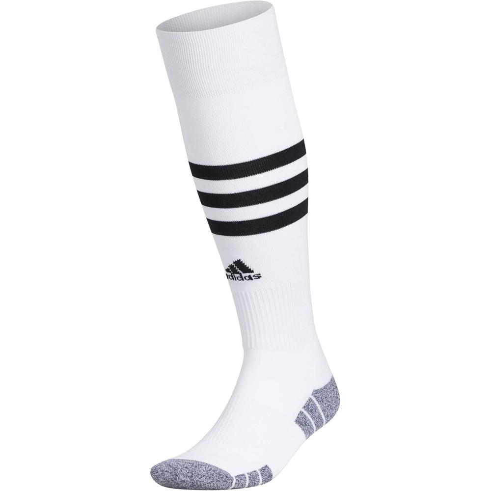 image:imageadidas unisex 3stripe Hoop Soccer Socks 1pair With Arch Compression for a Secure FitWhiteBlack