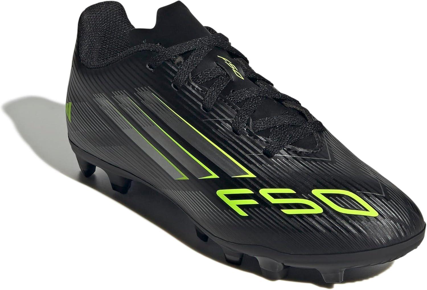 image:imageAdidas UnisexChild F50 Club Firm GroundMulti GroundBlackIron MetallicLucid Lemon