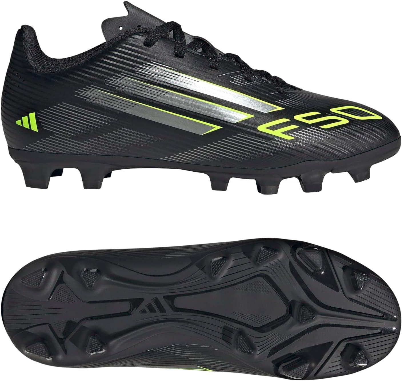 image:imageAdidas UnisexChild F50 Club Firm GroundMulti GroundBlackIron MetallicLucid Lemon