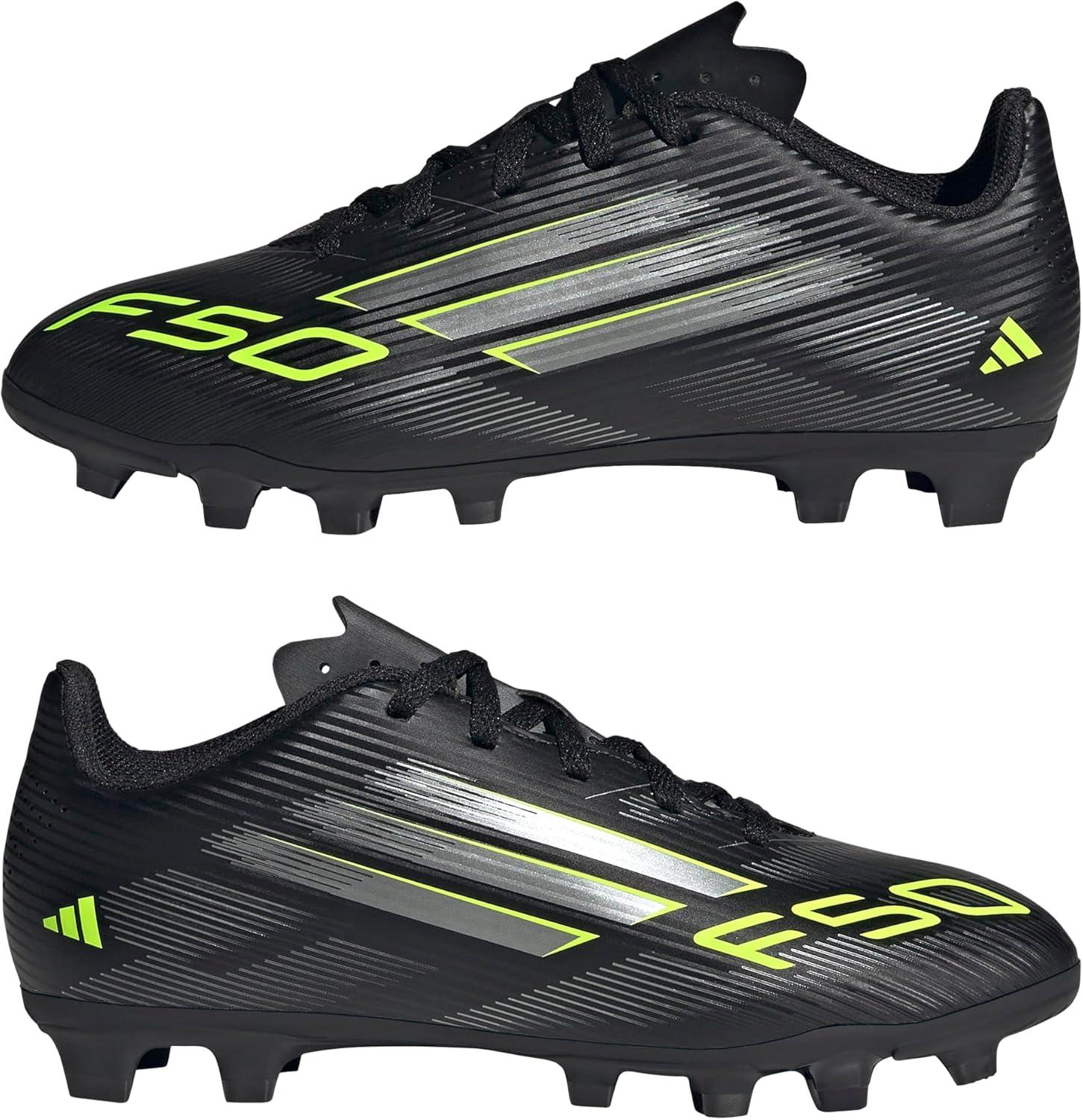 image:imageAdidas UnisexChild F50 Club Firm GroundMulti GroundBlackIron MetallicLucid Lemon