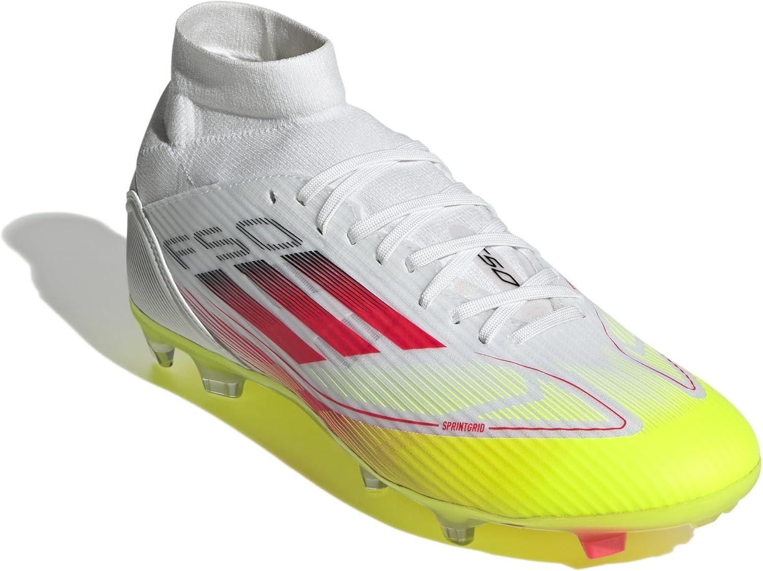 image:imageAdidas Womens F50 League Mid Top FirmMulti GroundCloud White Lucid Red Solar Yellow
