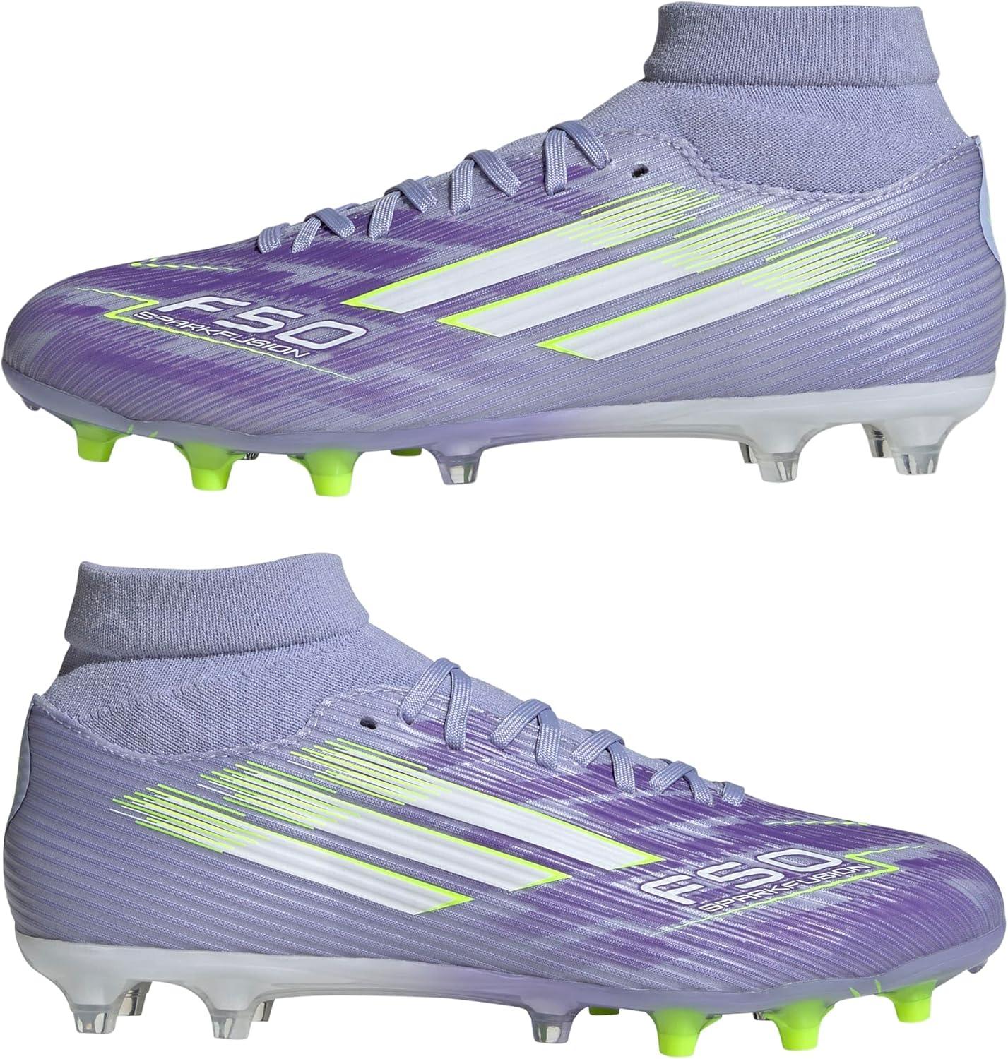 image:imageAdidas Womens F50 League Mid Top FirmMulti GroundViolet ToneLucid LemonPurple Rush