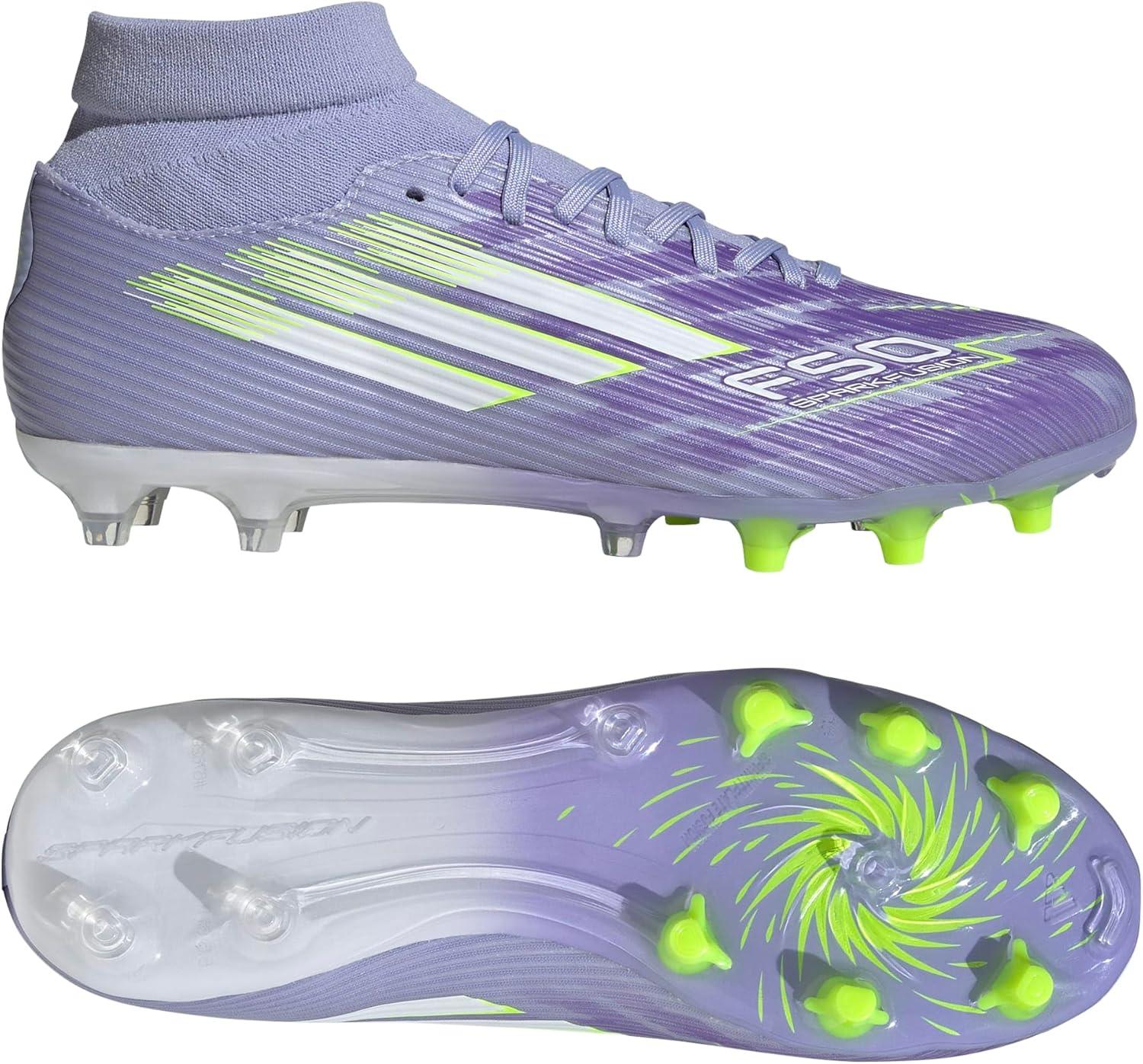 image:imageAdidas Womens F50 League Mid Top FirmMulti GroundViolet ToneLucid LemonPurple Rush