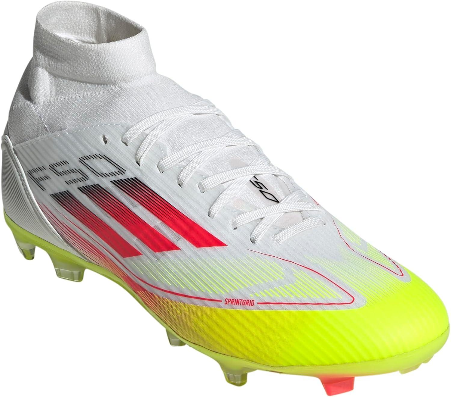 image:imageAdidas Womens F50 League Mid Top FirmMulti GroundWhiteLucid RedSolar Yellow