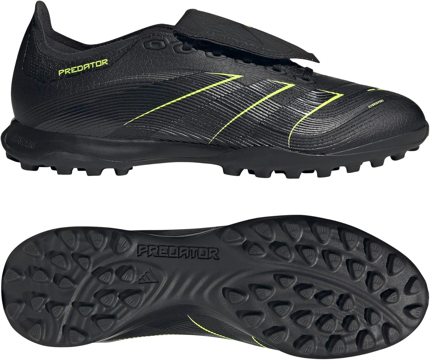 image:imageadidas League FoldOver Tongue Turf Soccer Cleats Black White YellowBlackCarbonLucid Lemon