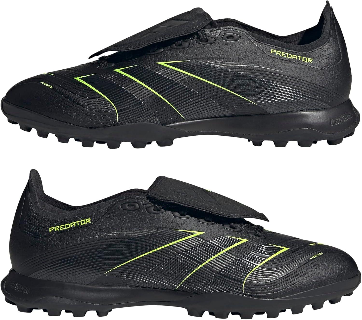 image:imageadidas League FoldOver Tongue Turf Soccer Cleats Black White YellowBlackCarbonLucid Lemon