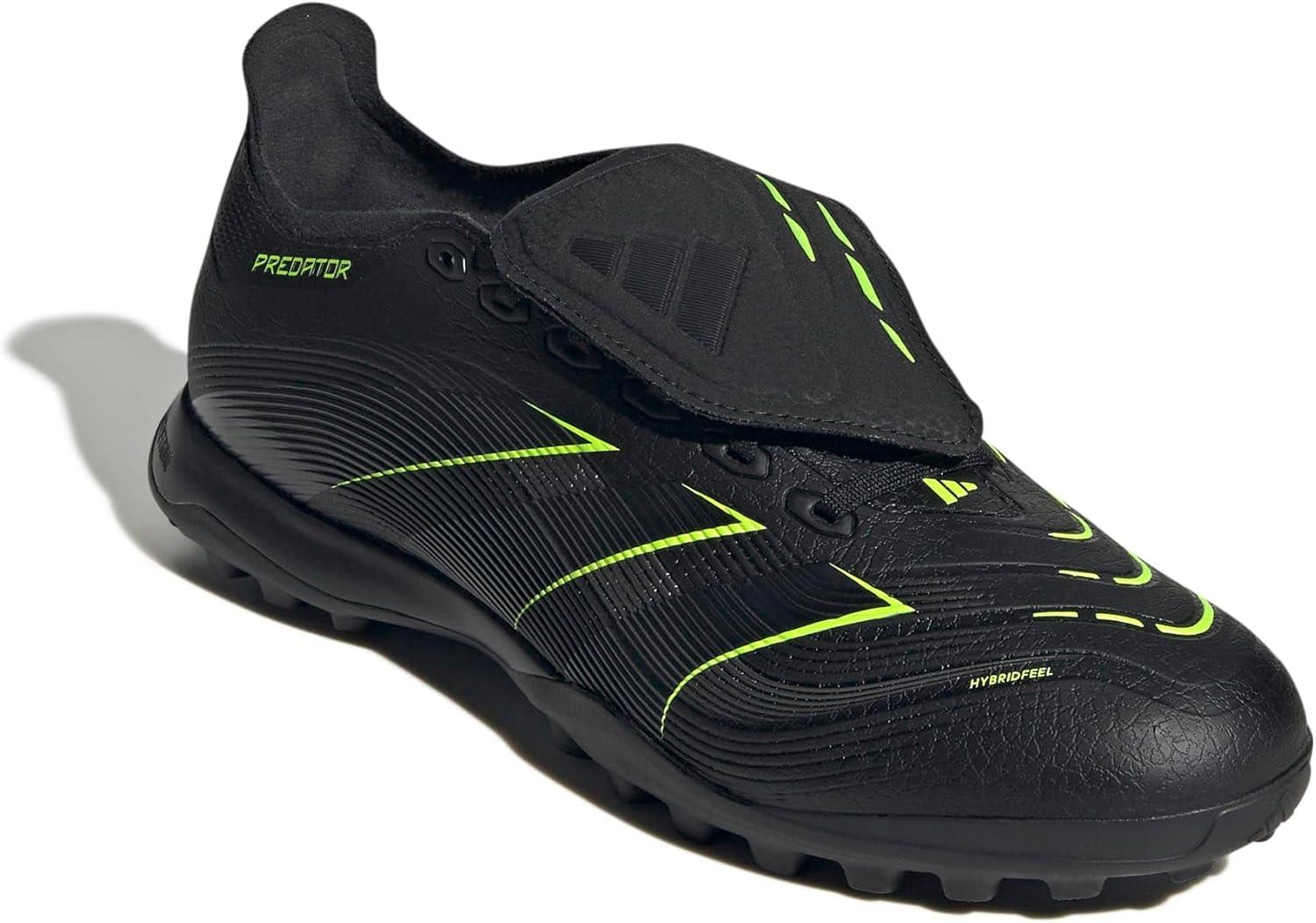 image:imageadidas League FoldOver Tongue Turf Soccer Cleats Black White YellowBlackCarbonLucid Lemon