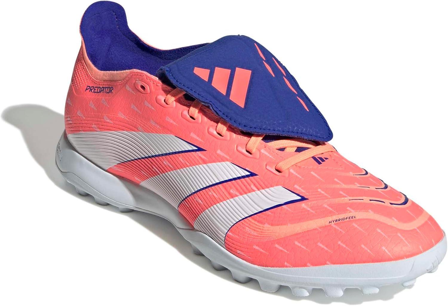 image:imageadidas League FoldOver Tongue Turf Soccer Cleats Black White YellowSignal CoralWhiteBeam Orange