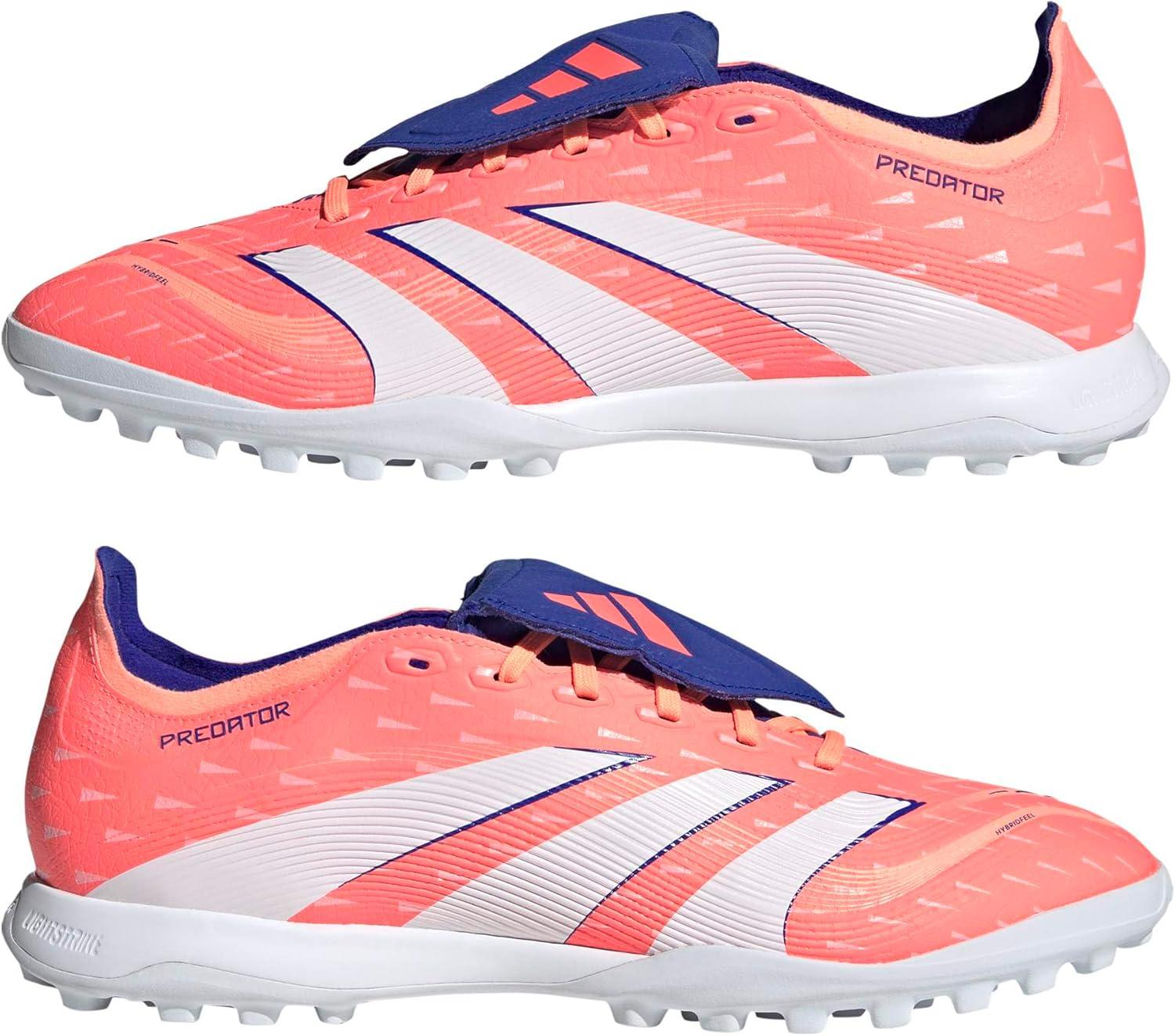 image:imageadidas League FoldOver Tongue Turf Soccer Cleats Black White YellowSignal CoralWhiteBeam Orange