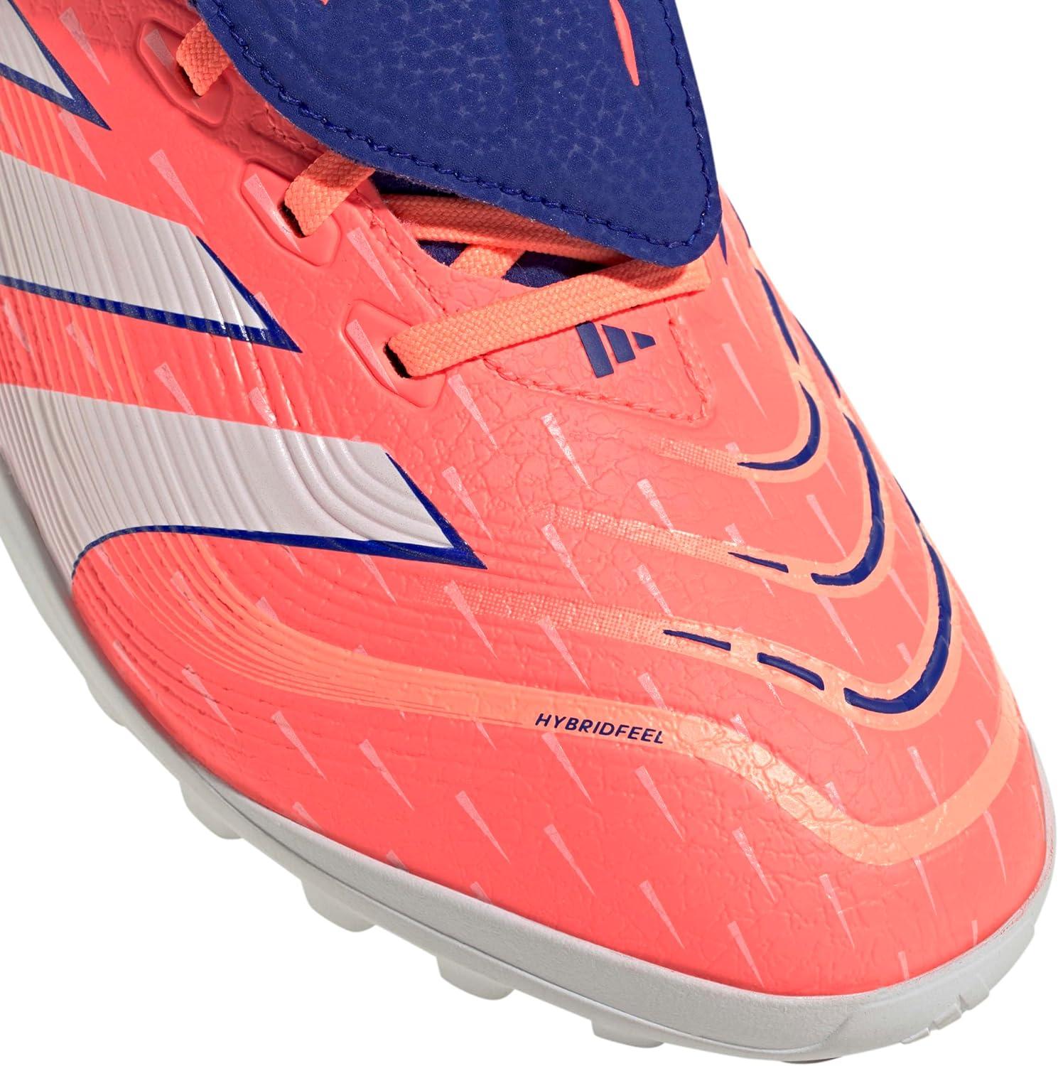 image:imageadidas League FoldOver Tongue Turf Soccer Cleats Black White YellowSignal CoralWhiteBeam Orange