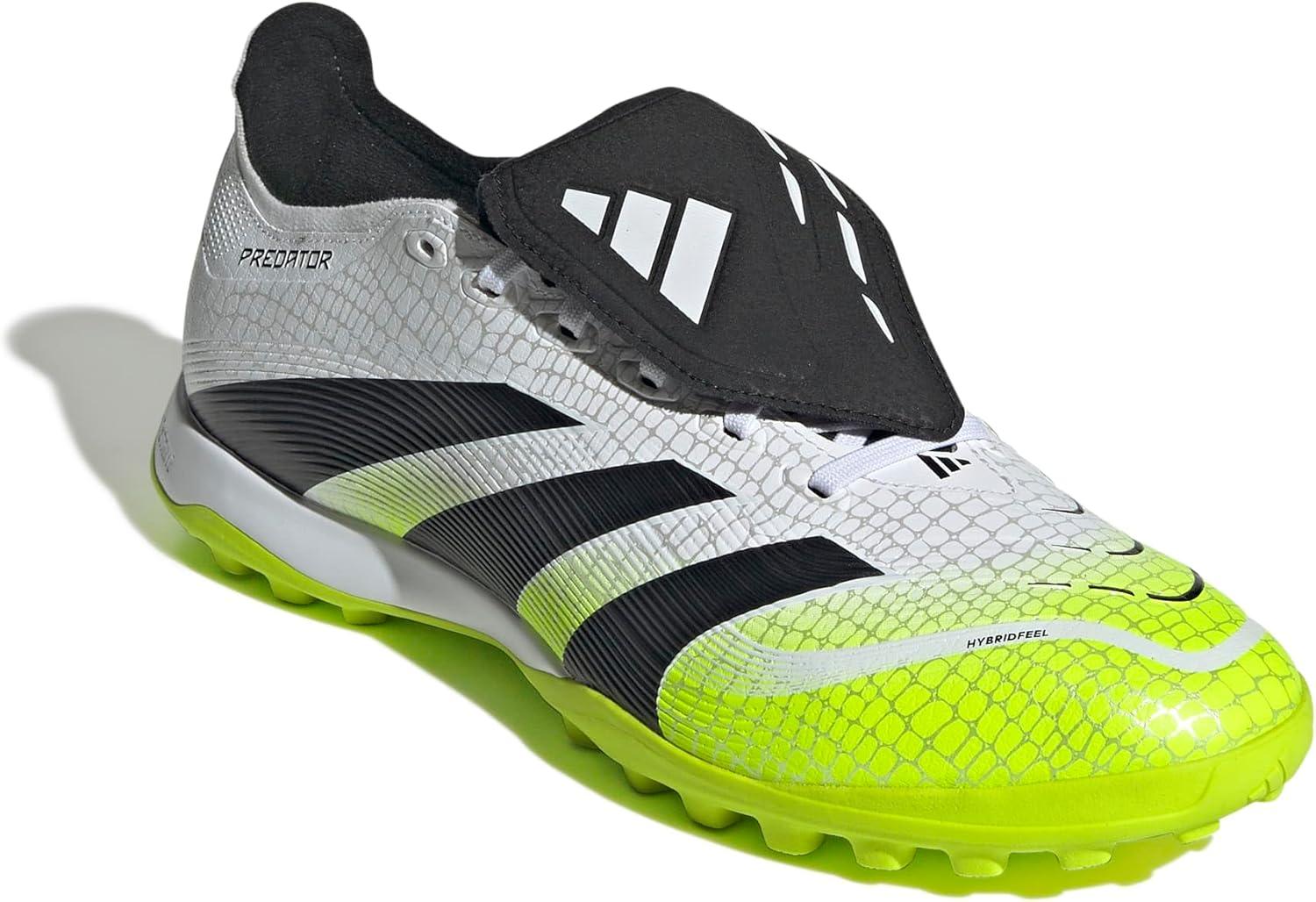 image:imageadidas League FoldOver Tongue Turf Soccer Cleats Black White YellowWhiteBlackLucid Lemon