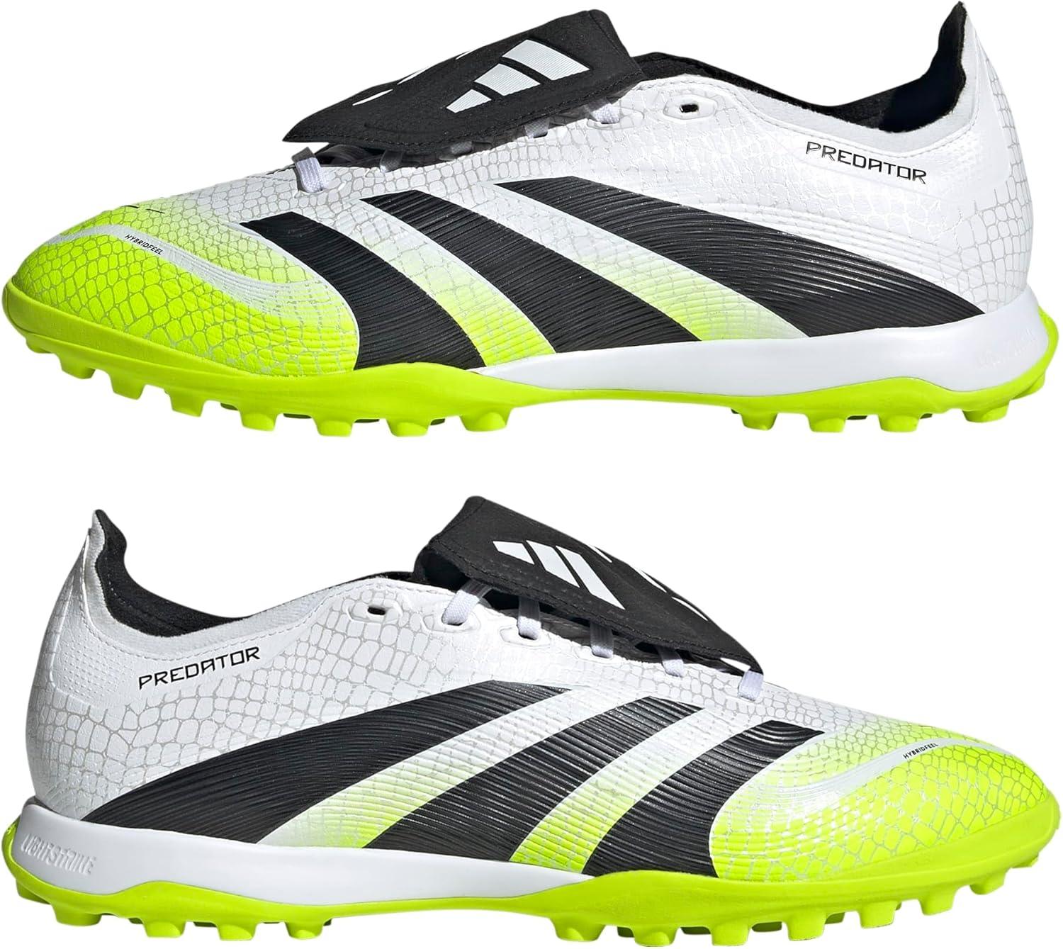 image:imageadidas League FoldOver Tongue Turf Soccer Cleats Black White YellowWhiteBlackLucid Lemon