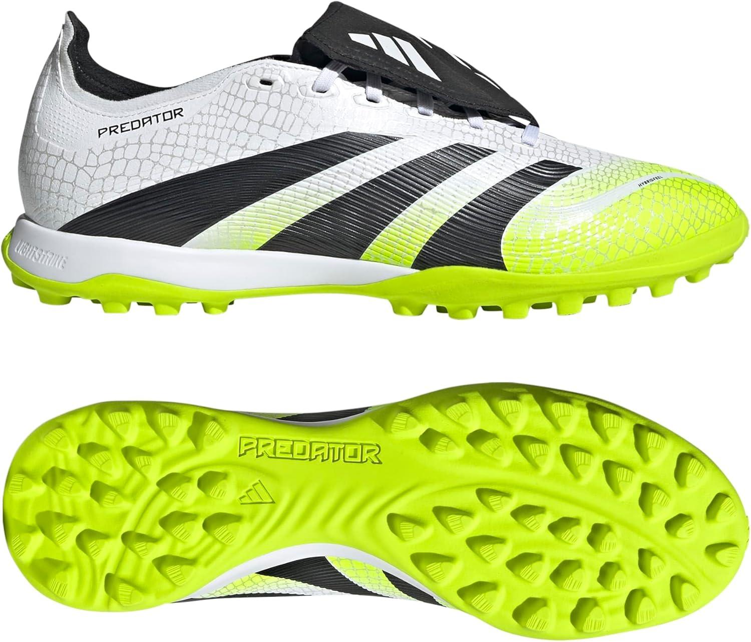 image:imageadidas League FoldOver Tongue Turf Soccer Cleats Black White YellowWhiteBlackLucid Lemon