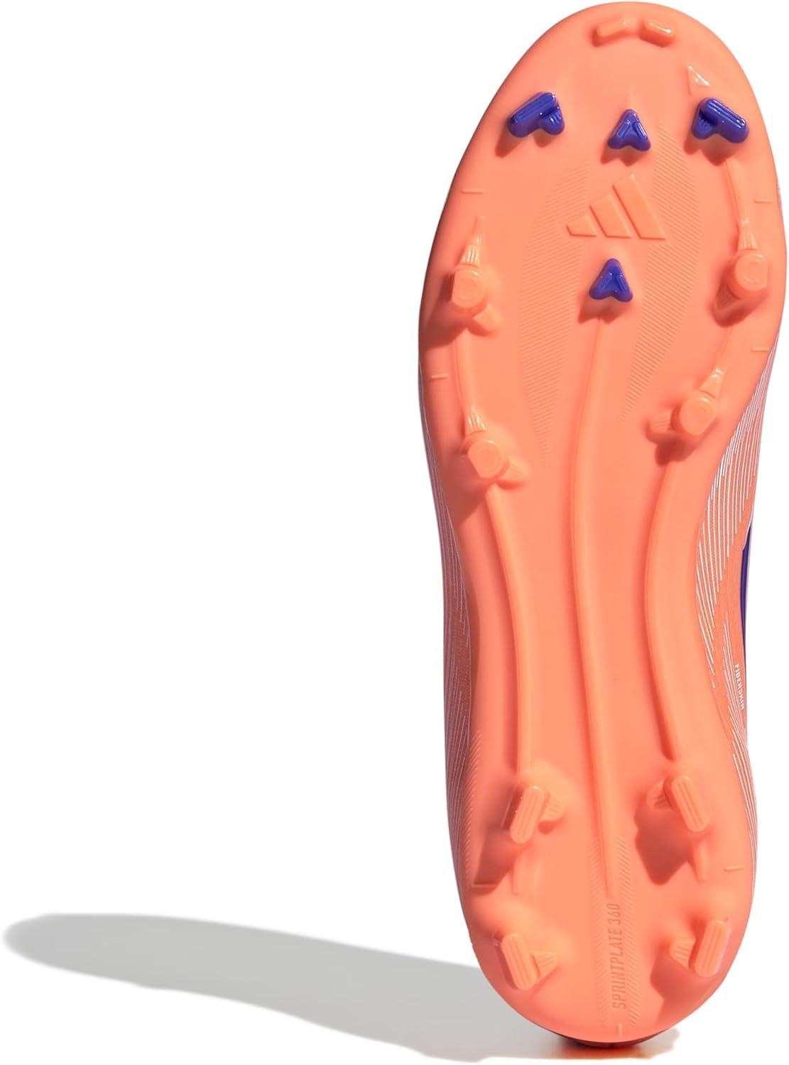 image:imageadidas League Laceless Firm GroundMulti Ground Soccer Cleats BlackBeam OrangeLucid BlueWhite