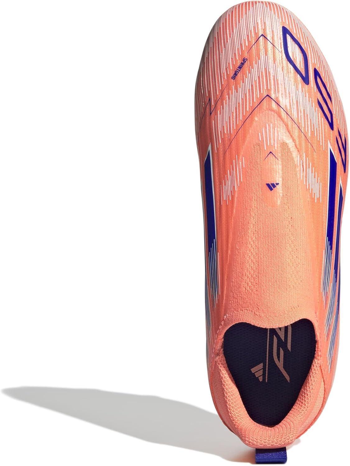 image:imageadidas League Laceless Firm GroundMulti Ground Soccer Cleats BlackBeam OrangeLucid BlueWhite