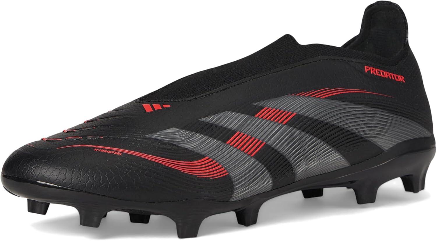 image:imageadidas League Laceless Firm GroundMulti Ground Soccer Cleats BlackBlackGreyLucid Red