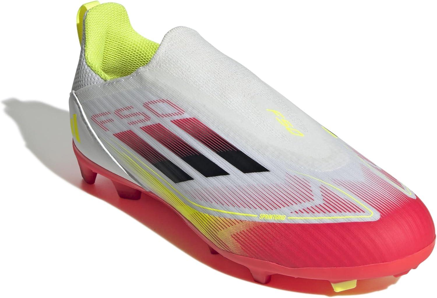 image:imageadidas League Laceless Firm GroundMulti Ground Soccer Cleats BlackWhiteBlackSolar Yellow