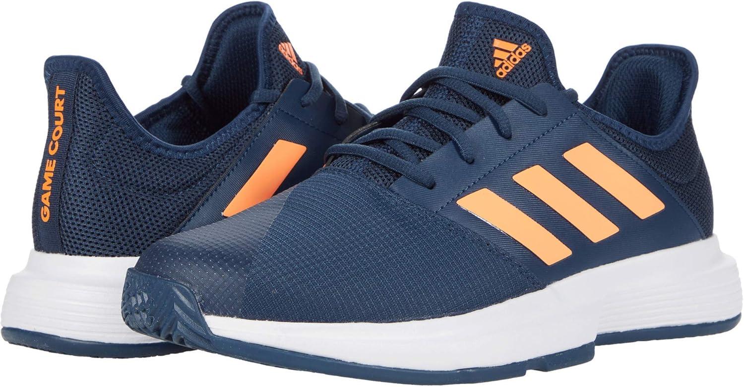 image:imageadidas Mens Gamecourt 2 Tennis ShoesCrew NavyScreaming OrangeWhite