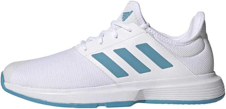 image:imageadidas Mens Gamecourt 2 Tennis ShoesWhiteHazy BlueHalo Blue