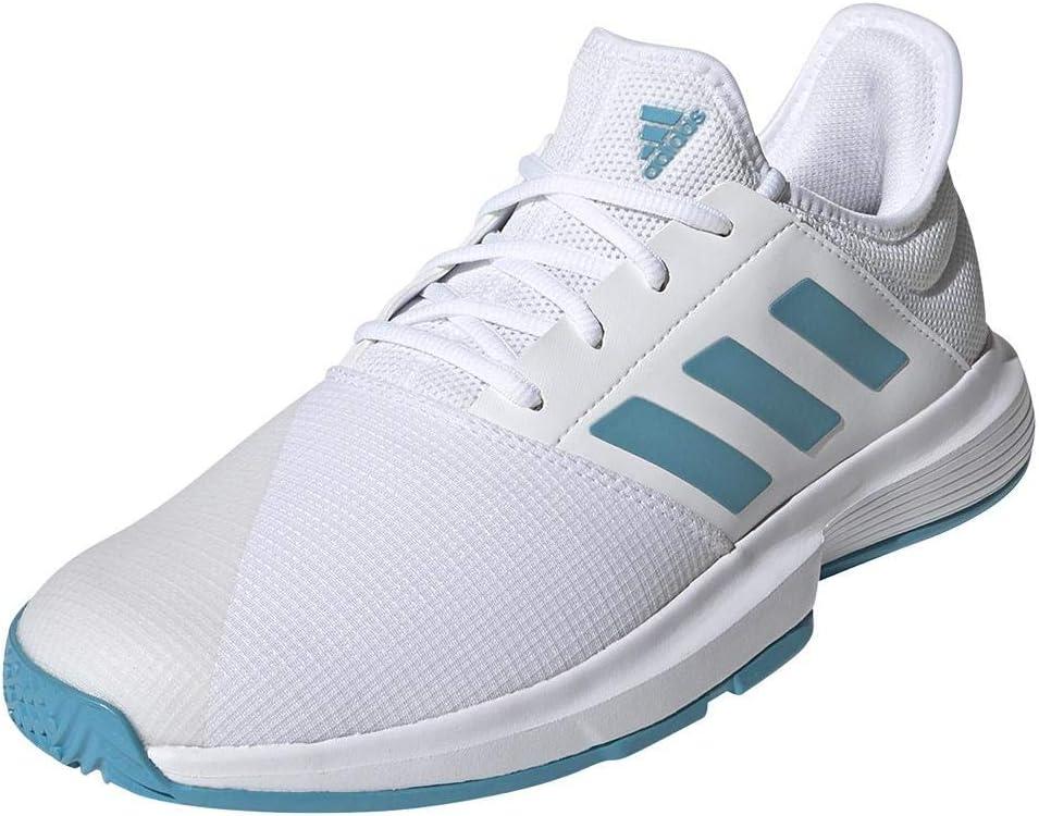 image:imageadidas Mens Gamecourt 2 Tennis ShoesWhiteHazy BlueHalo Blue