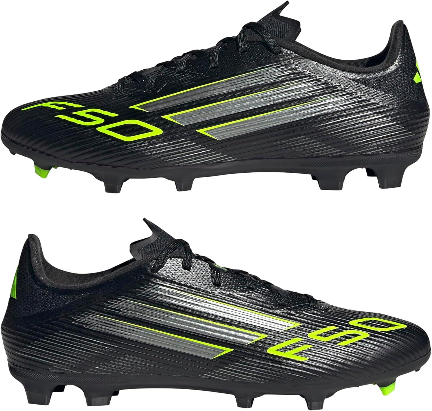 image:imageadidas Unisex Adult F50 League Firm Ground Soccer CleatsBlackIron MetallicLucid Lemon